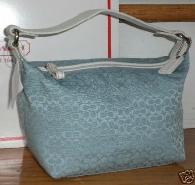 COACH Signature Sky Blue Top Handle Purse  40589 NWT  