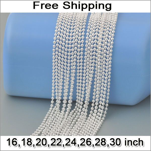 10X Wholesale Fashion jewelry 60% Silver Beads Ball Chain Necklaces 16 