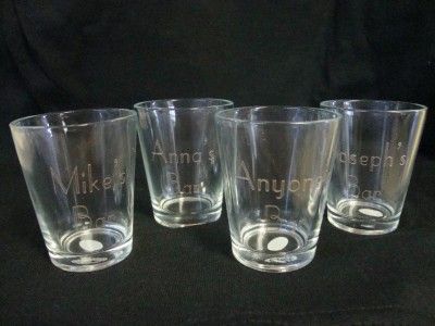 PERSONALIZED SHOTGLASSES SET OF 4  CUSTOM MADE FOR YOU  