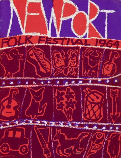 BOB DYLAN & JOAN BAEZ 1964 NEWPORT FOLK FESTIVAL PROGRAM BOOK  