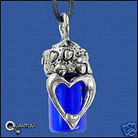 LOT Mother & Child Heart Glass Oil Bottle Necklace  