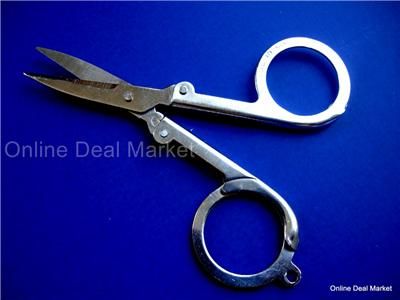 Small FOLDING SCISSORS Hair Brow Trimmer Travel Office  