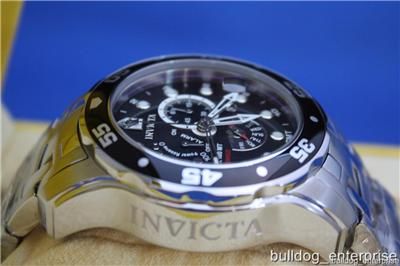 Mens Invicta 6086 Black Scuba Pro Diver GMT Multifunction Stainless 