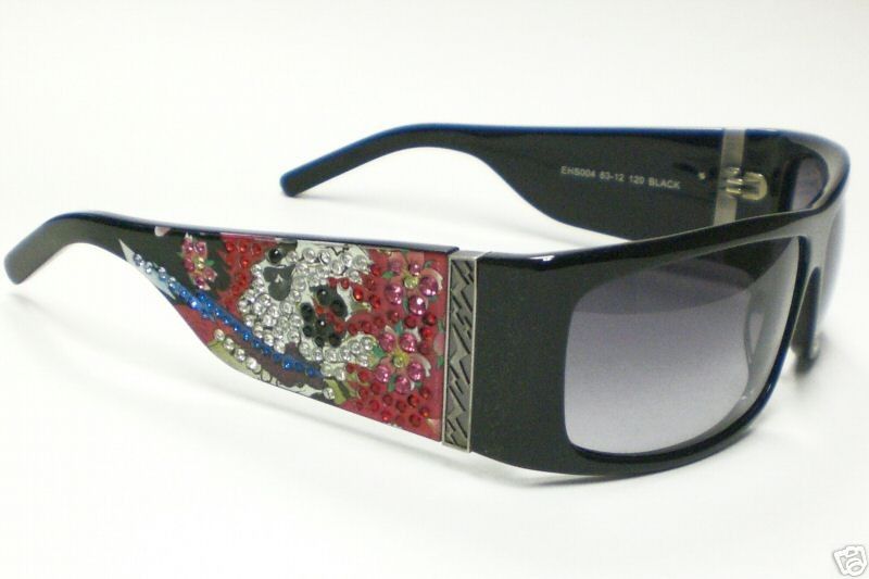 ED HARDY EHS 004 BLACK BEAUTIFUL GHOS SUNGLASSES EHS004  