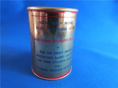 Vintage Atlantic Motor Oil Metal Mini Bank  