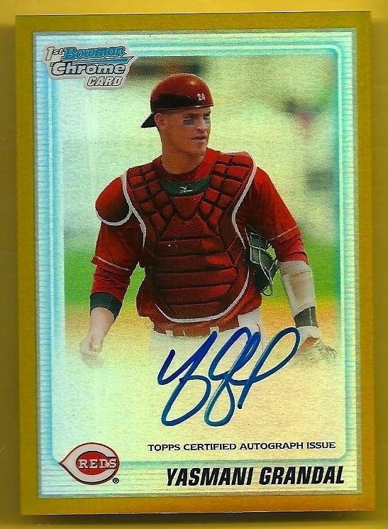 2010 BOWMAN CHROME YASMANI GRANDAL GOLD REF AUTO /50 MINT  