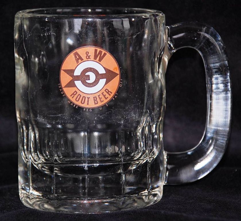   ROOT BEER MUG Retro 1961 THICK HEAVY GLASS Stein Bullseye 8oz Soda