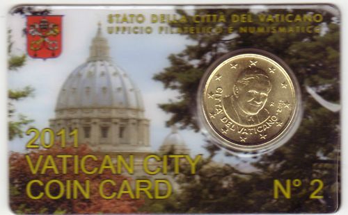 LS. Vatican Vatikaan euro coincard No. 2, 2011.  