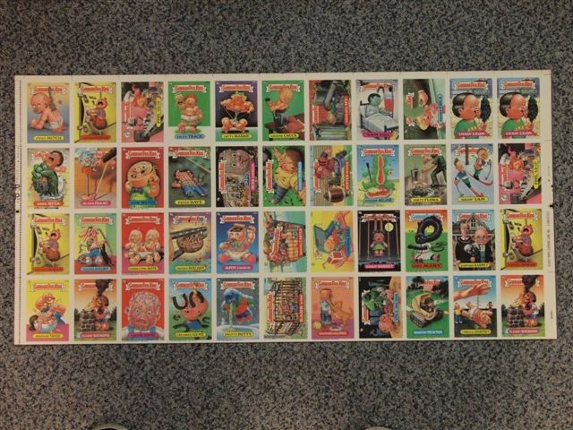 TOPPS USA GARBAGE PAIL KIDS SERIES 10 UNCUT SHEET OF 44 CARDS  