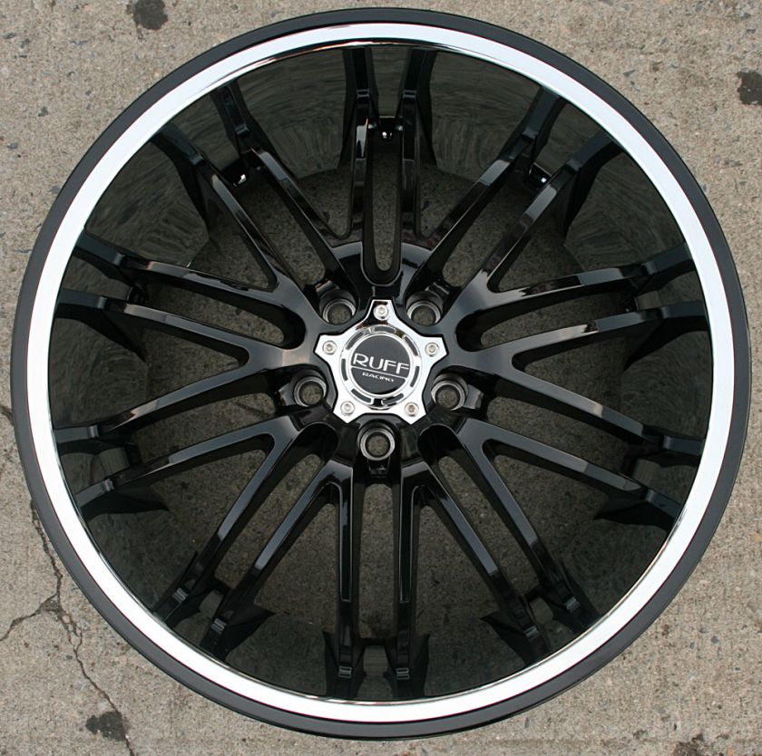 RUFF RACING 941 20 BLACK w/ CHROME LIP RIMS WHEELS BENZ ML550 / 20 X 