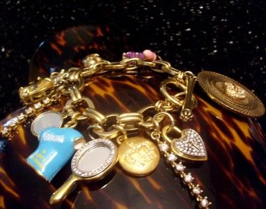 Juicy Couture 15 CHARM BRACELET Lip Gloss PINK HEEL Pave J MIRROR 