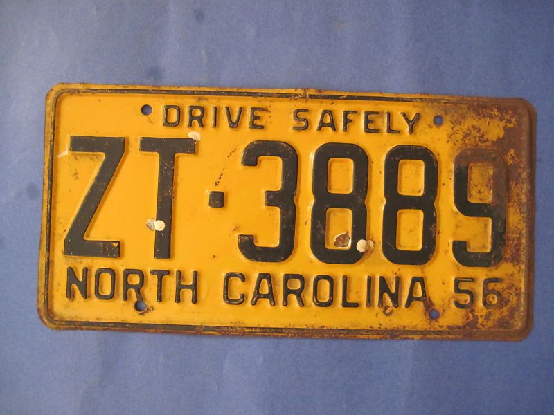 1956 North Carolina license plate  
