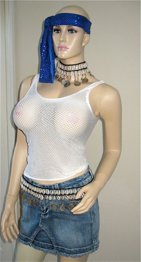   Dancing COIN SHELL Tribal Choker NECKLACE + Matching COIN BELT  