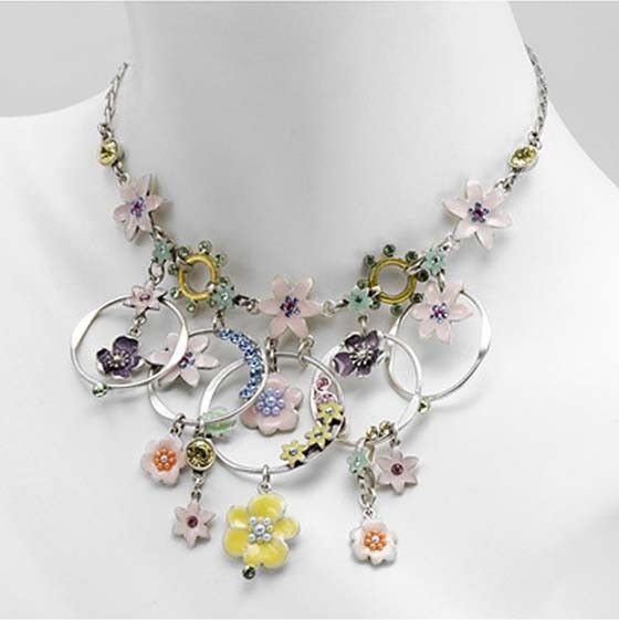 PILGRIM Danish Design • Pastel Floral Swarovski Crystal & Enamel 