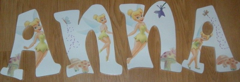 NEW CUSTOM NURSERY WOOD WALL LETTERS DISNEY TINKERBELL  