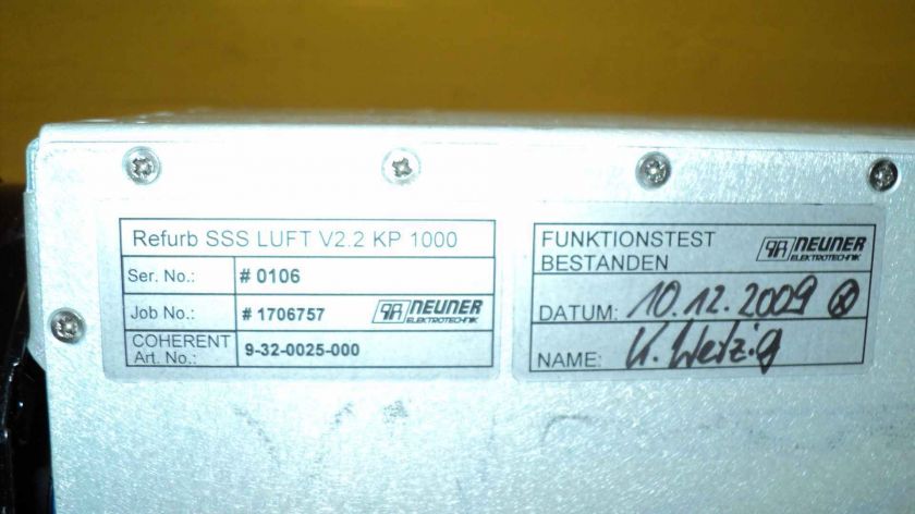 Coherent ExciStar S Laser Discharge Unit 1127985 rebuilt 0190 B0150 