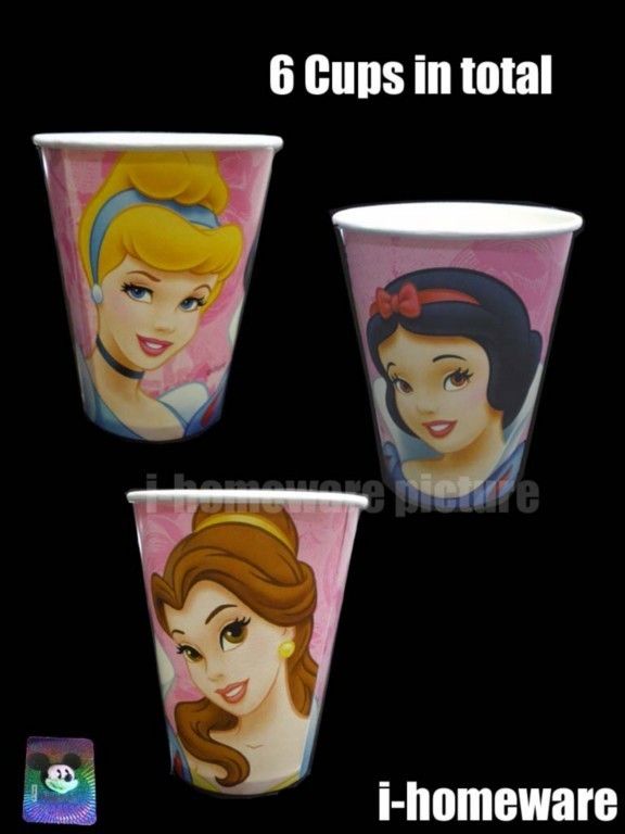 Princess Disney Birthday Party Supply 6x Paper Cup p014  