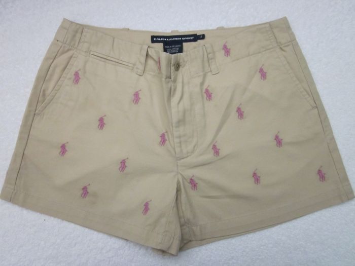 Polo Ralph Lauren Tan Pink Pony Shorts NWT 6  