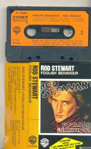 ROD STEWART FOOLISH BEHAVIOUR BLACK ITALIAN CASSETTE TAPE 1980 RARE 