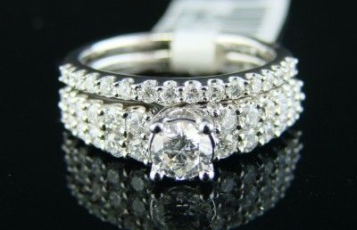 14K LADIES SOLITAIRE BRIDAL ENGAGEMENT DIAMOND RING SET  