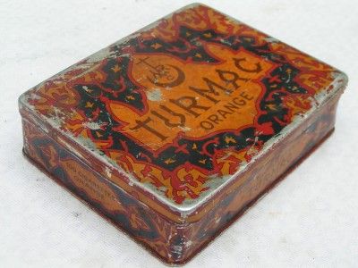 Antique litho Box of Turmac Orange Cigarettes, Ca 1920  