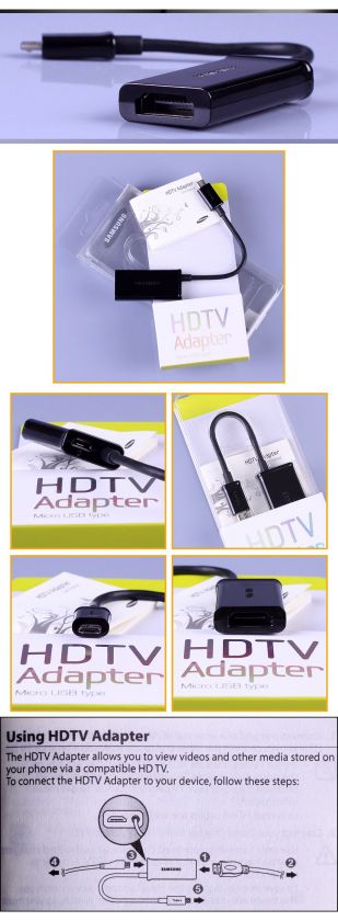 Samsung Galaxy S2 S 2 ii i9100 MHL Adapter to HDMI HDTV  