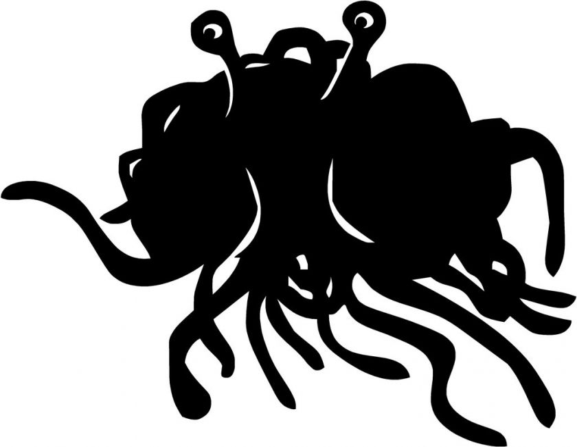 Flying Spaghetti Monster Decal 3.75 x4.9choose color  