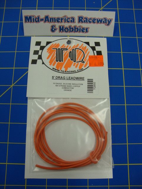TQ Orange Drag 16 gauge Lead Wire 5 Foot Slot Car 1/24  