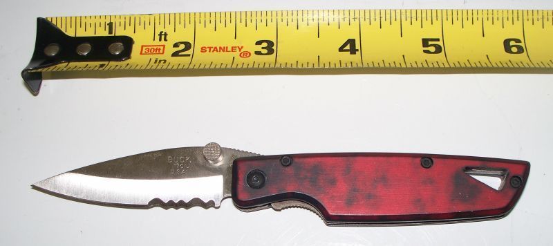 Buck 170U Knife. Made in USA. Red Marble New 2.5  