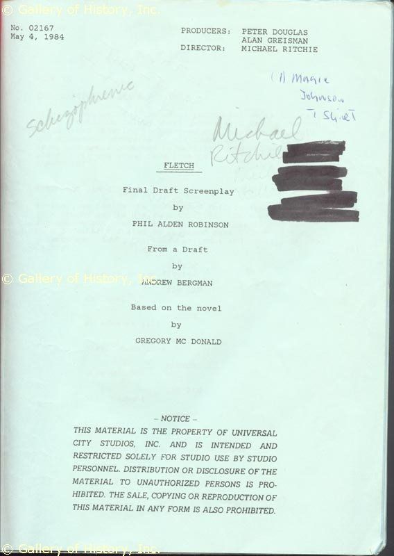 FLETCH MOVIE CAST   SCRIPT SIGNED  