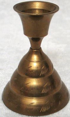 Antique Brass Bell/Candlestick Holder India Great Cond.  
