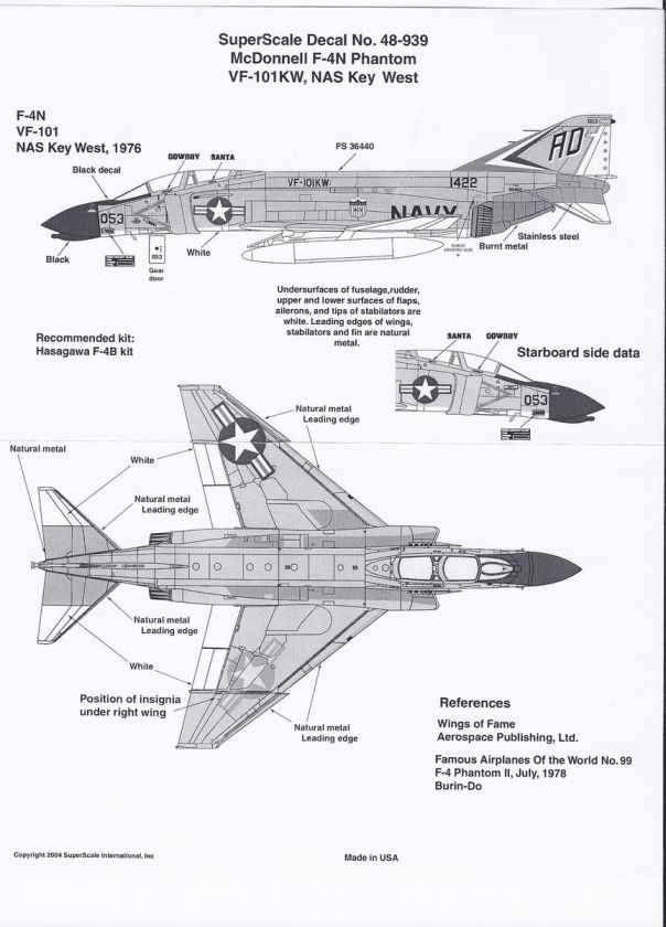 SUPERSCALE 1/48 (48 939) MCDONNELL F 4N PHANTOM  