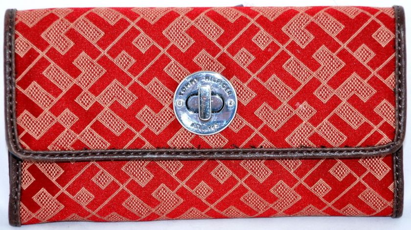 TOMMY HILFIGER LOGO CNTL CLUTCH WALLET RED NWT  