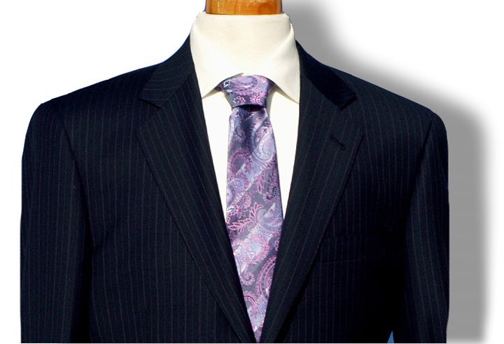 Daniele Navy Fancie Stripe 150s $1295 Mens Dress Suit  