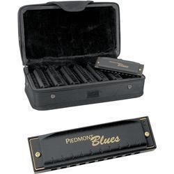 Hohner Piedmont Blues 7 Harmonica Pack with Case  