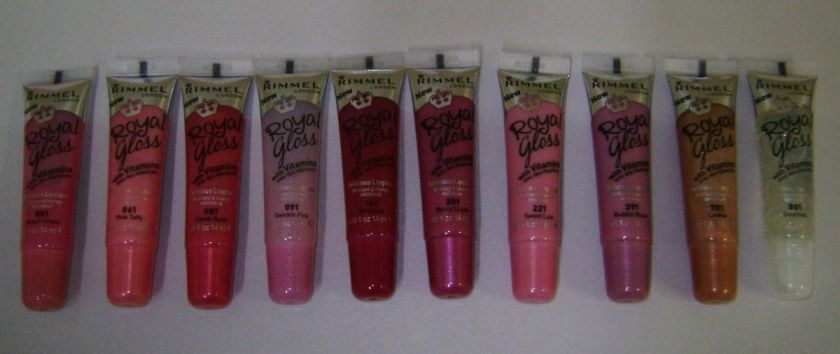 10 X Rimmel Royal Gloss Delicious Lip Gloss Flavored Lipgloss All 10 