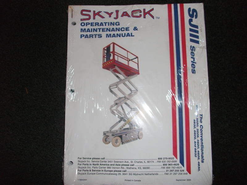 Skyjack SJIII 3220 3226 4620 4626 4830 4832 6826 manual  