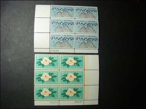 LARGE 40 LOT MINT Nenver Hinged OLD US PLATES of 6 Stamps Collection 