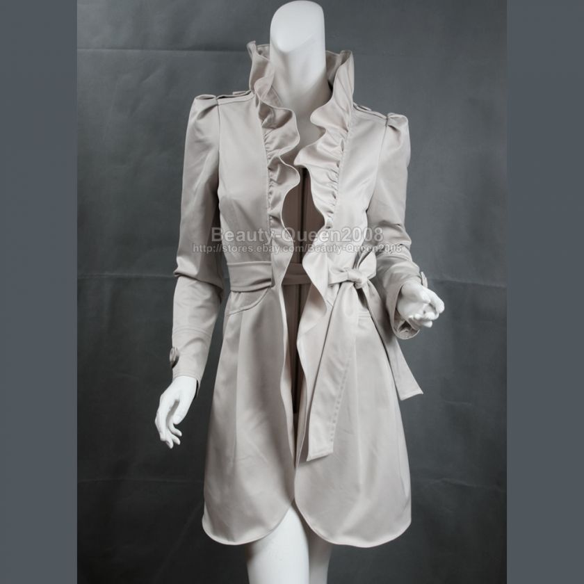 NWT Flattering Ruffled Trench Coat/Dress Clinton Jacket  