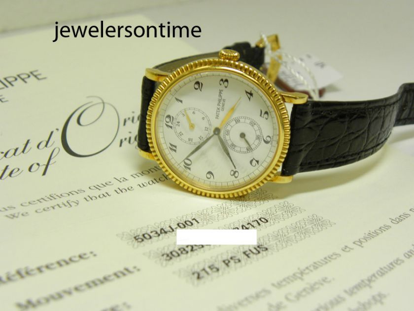 Patek Philippe 18K YG Travel Time 5034 5034J box/papers  