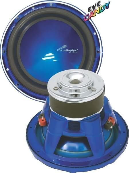 PAIR (2) NEW 10 AUDIOPIPE CAR 1200W BLUE SUB WOOFERS  