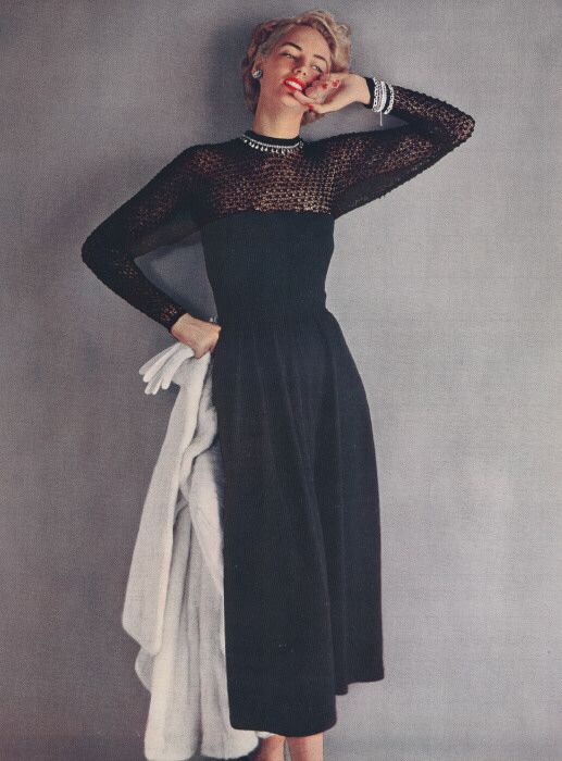 Vintage Lace Evening Gown Dress Knitting PATTERN 1940s  