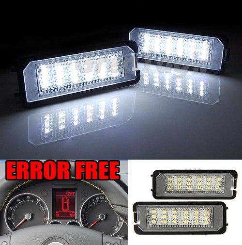   LED LICENSE PLATE LIGHT FOR VW GOLF MK4 MK5 GTI PASSAT CC POLO  