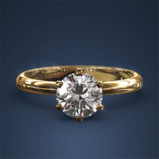 Diamond Engagement Ring 1.3 Carat F SI3 14 K European Jewlry Solitaire 