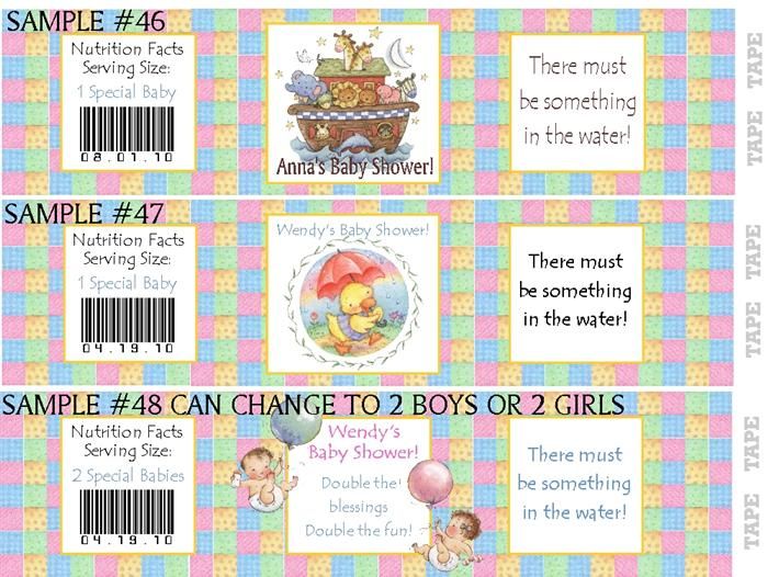 Baby Shower Water Bottle Labels Matching Party Favors  