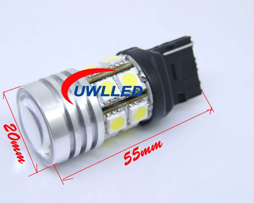 2x 7443 T20 Q5+12SMD High Power Yellow Car Tail Bulb 7W  