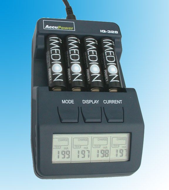 AccuPower IQ328 Battery Analyzer with 8 TruCELL AA Precharged NiMH 