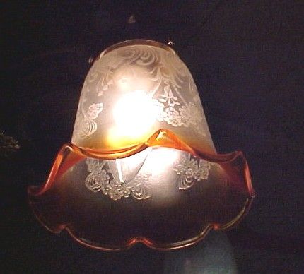 Antique Revival Brass Chandelier & Glass Globes  