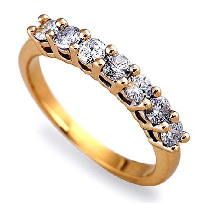 Round Diamond Eternity Ring,18k White/Yellow Gold  