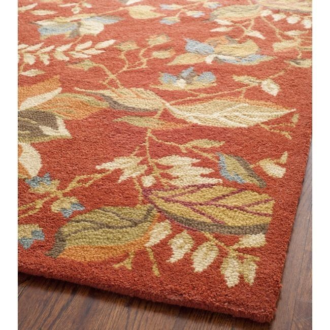 Hand hooked Paradise Wool Rust Carpet Area Rug 9 x 12  